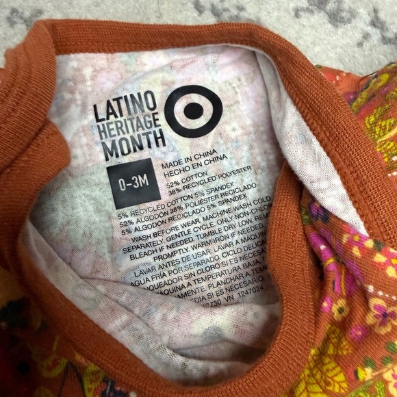 Target X Latino Heritage Month Brown Floral Boho Print Short Sleeve Onesie - Picture 2 of 3